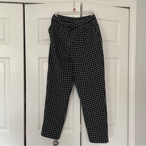 Black and White Checked Pants with stretchy Waistband